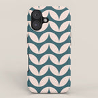 Geometric Leaf Shapes in Teal and Blush iPhone Case Gallery Image 1