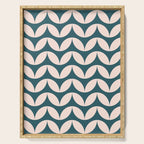 Geometric Leaf Shapes in Teal and Blush Serving Tray Gallery Image 1