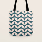 Geometric Leaf Shapes in Teal and Blush Tote Bag Gallery Image 1