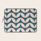 Geometric Leaf Shapes in Teal and Blush Laptop Sleeve Gallery Image 1