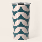 Geometric Leaf Shapes in Teal and Blush Travel Mug Gallery Image 1