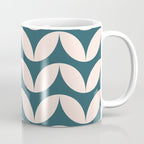 Geometric Leaf Shapes in Teal and Blush Coffee Mug Gallery Image 1
