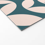 Geometric Leaf Shapes in Teal and Blush Welcome Mat Gallery Image 2