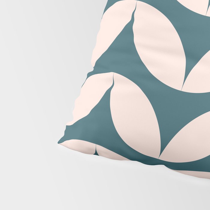 Geometric Leaf Shapes in Teal and Blush Pillow Sham Gallery Image 4