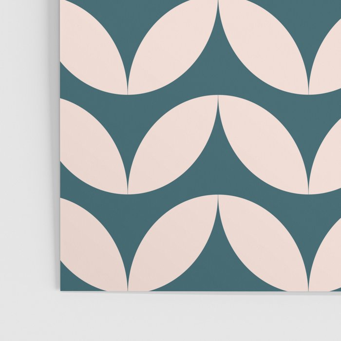Geometric Leaf Shapes in Teal and Blush Poster Gallery Image 3