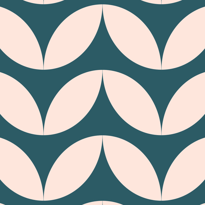 Geometric Leaf Shapes in Teal and Blush Coffee Mug Gallery Image 2