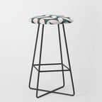 Geometric Leaf Shapes in Teal and Blush Stool Gallery Image 1