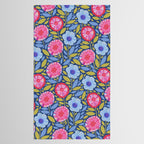 Folk Floral Blossoms in Eggplant Purple Tablecloth Gallery Image 2