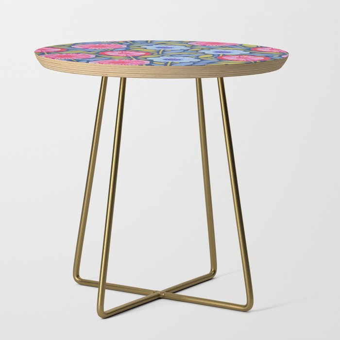 Folk Floral Blossoms in Eggplant Purple Side Table Gallery Image 1