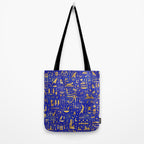 Ancient Egyptian hieroglyphs -Lapis Lazuli and Gold Tote Bag Gallery Image 2