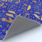 Ancient Egyptian hieroglyphs -Lapis Lazuli and Gold Rug Gallery Image 4