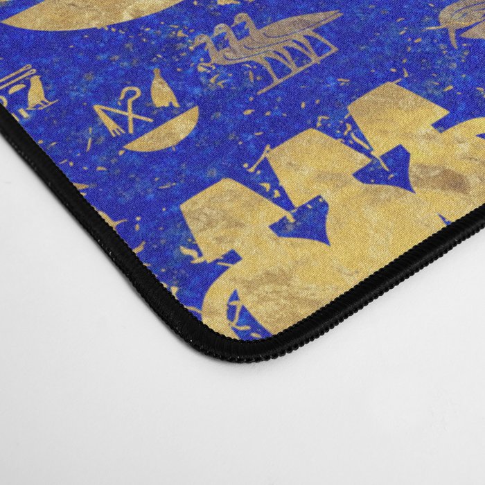 Ancient Egyptian hieroglyphs -Lapis Lazuli and Gold Desk Mat Gallery Image 4
