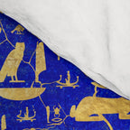 Ancient Egyptian hieroglyphs -Lapis Lazuli and Gold Comforter Gallery Image 4