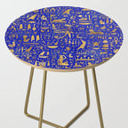 Ancient Egyptian hieroglyphs -Lapis Lazuli and Gold Side Table Gallery Image 2