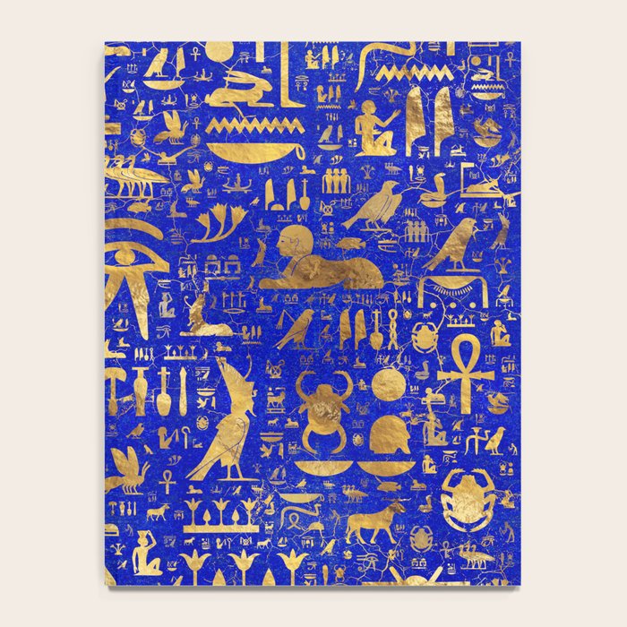 Ancient Egyptian hieroglyphs -Lapis Lazuli and Gold Notebook Gallery Image 4