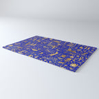Ancient Egyptian hieroglyphs -Lapis Lazuli and Gold Rug Gallery Image 3