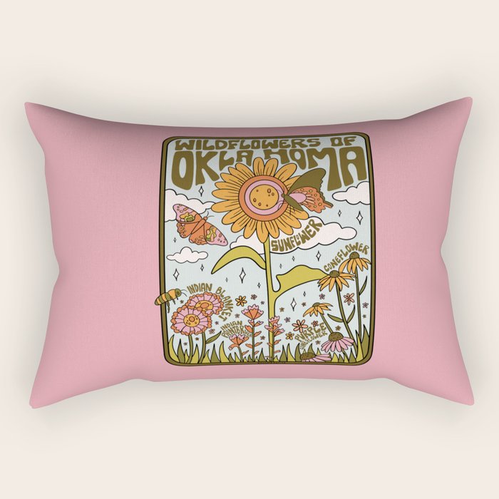 Oklahoma Wildflowers Rectangular Pillow Gallery Image 2