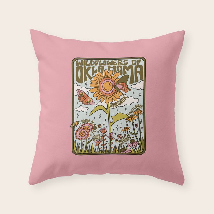 Oklahoma Wildflowers Throw Pillow Gallery Image 6