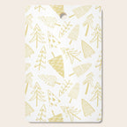 Goldd christmas pine tree doodle pattern Cutting Board Gallery Image 1