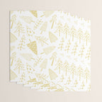 Goldd christmas pine tree doodle pattern Wrapping Paper Gallery Image 3