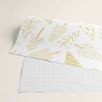 Goldd christmas pine tree doodle pattern Wrapping Paper Gallery Image 2