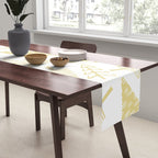 Goldd christmas pine tree doodle pattern Table Runner Gallery Image 2