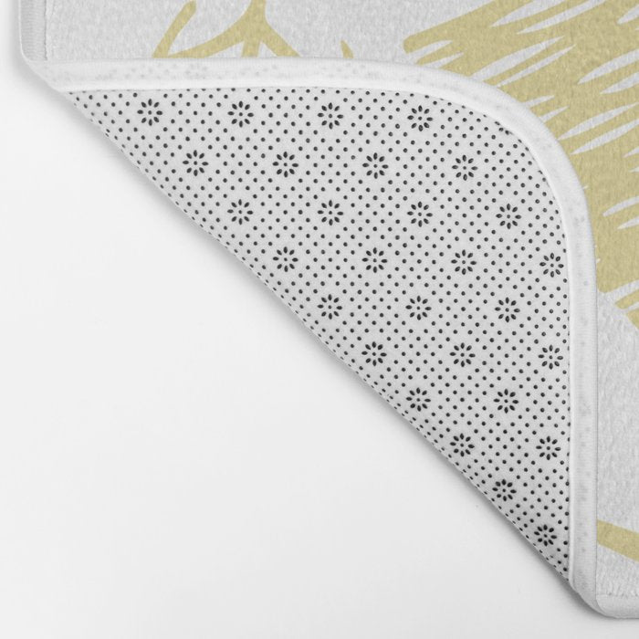 Goldd christmas pine tree doodle pattern Bath Mat Gallery Image 2