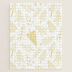 Goldd christmas pine tree doodle pattern Jigsaw Puzzle Gallery Image 1