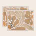 Modern Boho Art Nouveau Floral 2.3 Neutral Sand Placemat Gallery Image 1