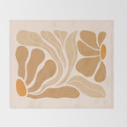 Modern Boho Art Nouveau Floral 2.3 Neutral Sand Throw Blanket Gallery Image 2