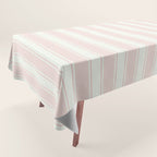 Vintage pastel pink stripes pattern Tablecloth Gallery Image 1