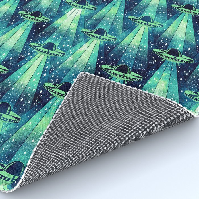 Cosmic UFO - Galactic Green Rug Gallery Image 4