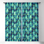 Cosmic UFO - Galactic Green Window Curtain Gallery Image 5