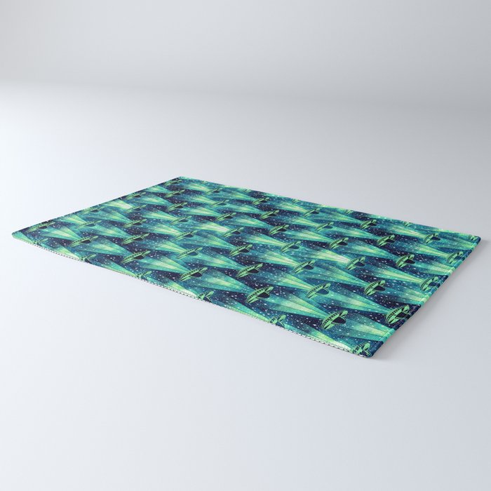 Cosmic UFO - Galactic Green Rug Gallery Image 3