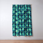 Cosmic UFO - Galactic Green Window Curtain Gallery Image 3