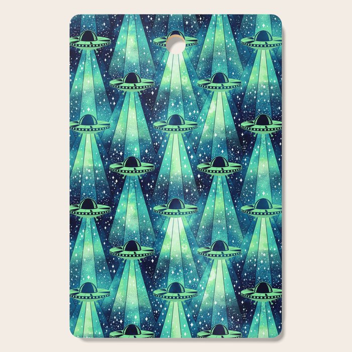 Cosmic UFO - Galactic Green Cutting Board Gallery Image 1