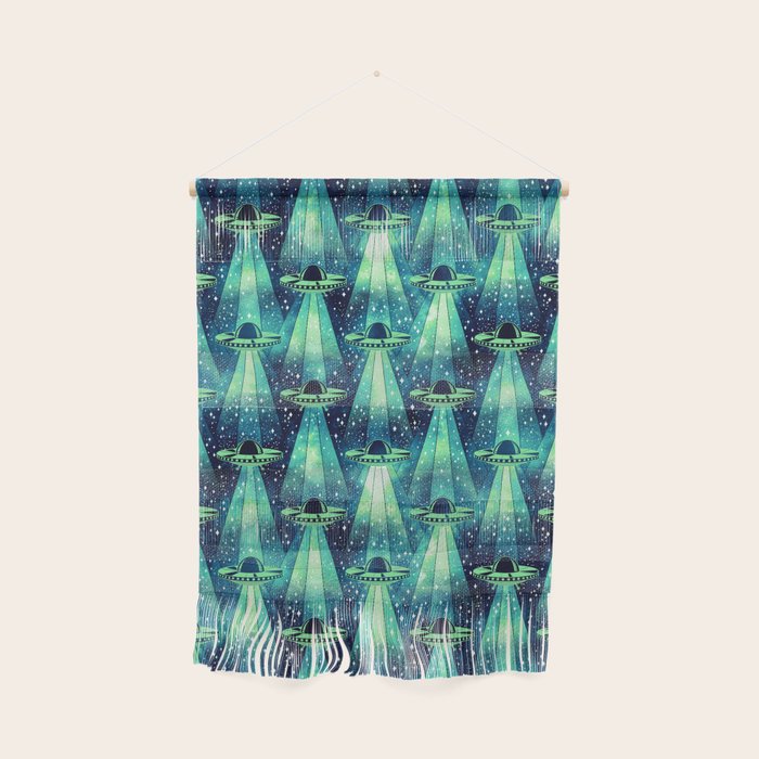 Cosmic UFO - Galactic Green Wall Hanging Gallery Image 1