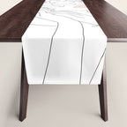 Minimal Line Art Woman with Magnolia Table Runner Gallery Image 1
