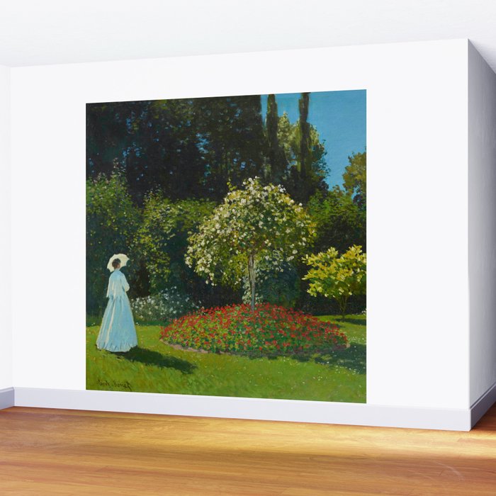 Lady in the Garden by Claude Monet Wall Mural Gallery Image 2