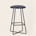 Nautical Navy Blue and White Anchors Stool Gallery Image 1