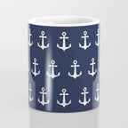 Nautical Navy Blue and White Anchors Coffee Mug Gallery Image 4