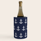 Nautical Navy Blue and White Anchors Wine Chiller Gallery Image 3