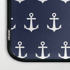 Nautical Navy Blue and White Anchors Laptop Sleeve Gallery Image 3