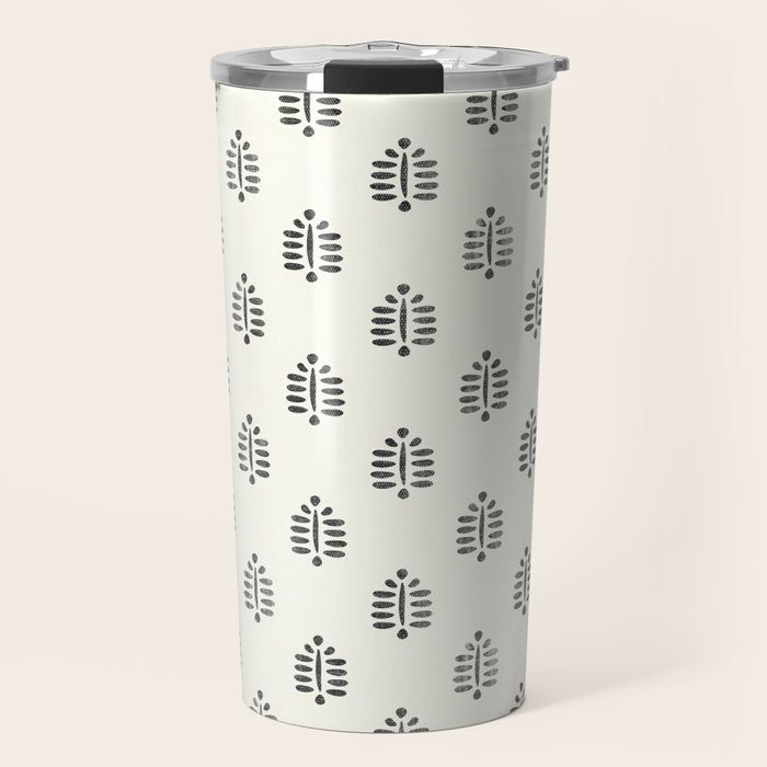 block print palm  Travel Mug Gallery Image 1