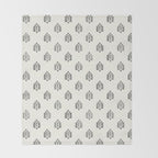 block print palm  Throw Blanket Gallery Image 2