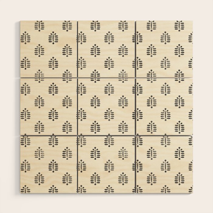 block print palm  Wood Wall Art Gallery Image 1