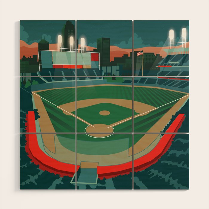 Baseball Wood Wall Art Gallery Image 1