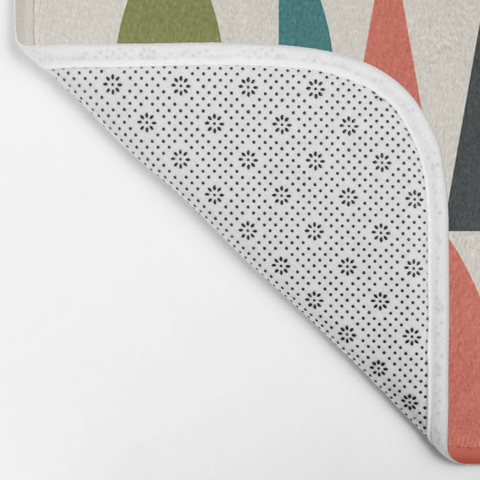 Mid Century Modern Abstract Colorful Shapes Funky Cool Minimalist Pattern Bath Mat Gallery Image 2