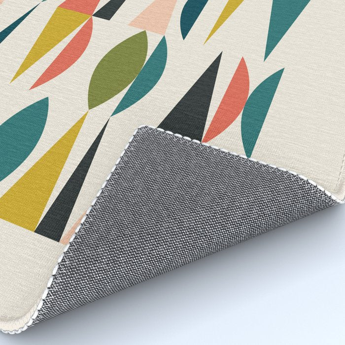 Mid Century Modern Abstract Colorful Shapes Funky Cool Minimalist Pattern Rug Gallery Image 4
