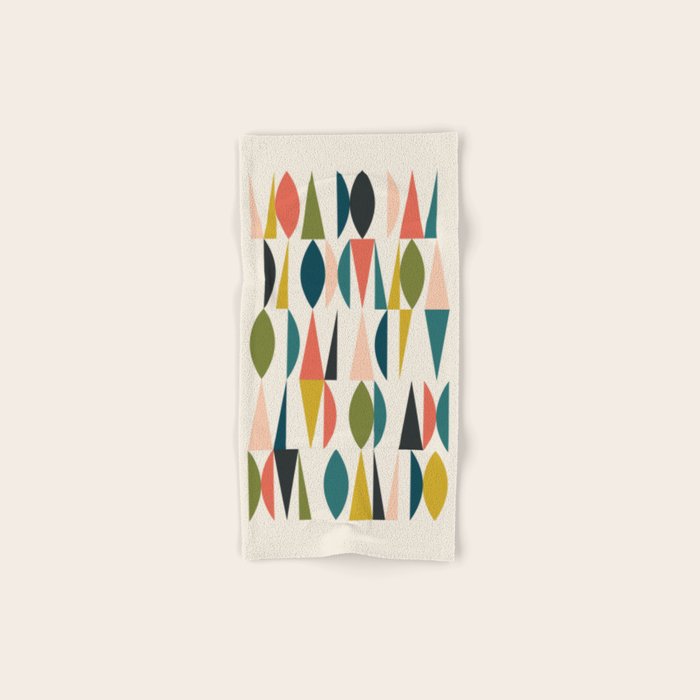 Mid Century Modern Abstract Colorful Shapes Funky Cool Minimalist Pattern Towels Gallery Image 1